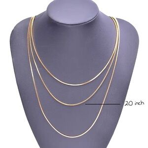 18K Gold Plated 20" Snake Chain Necklace